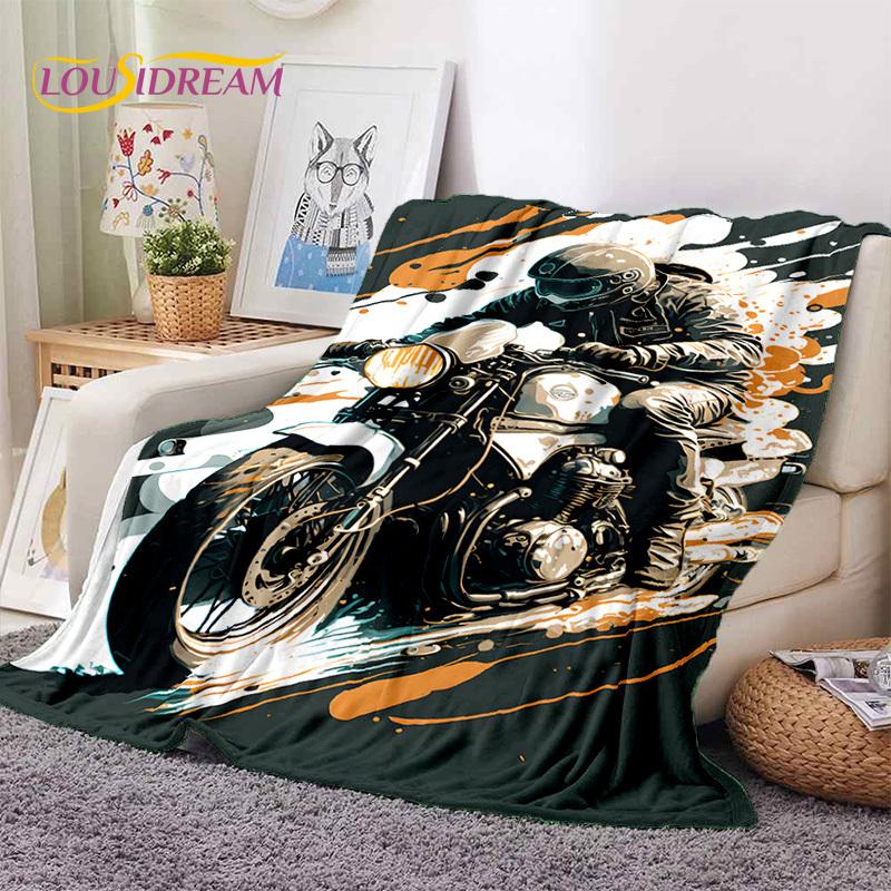 Motocross Motorcycle Soft Blankets,Keep Warm Throw Blanket Comfortable Blanket for Picnic Beds Sofa Home Bedroom Hiking Gift