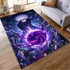 "White-Haired Anime Character with Purple Energy, Non-slip rug suitable for living room and bedroom sofas"