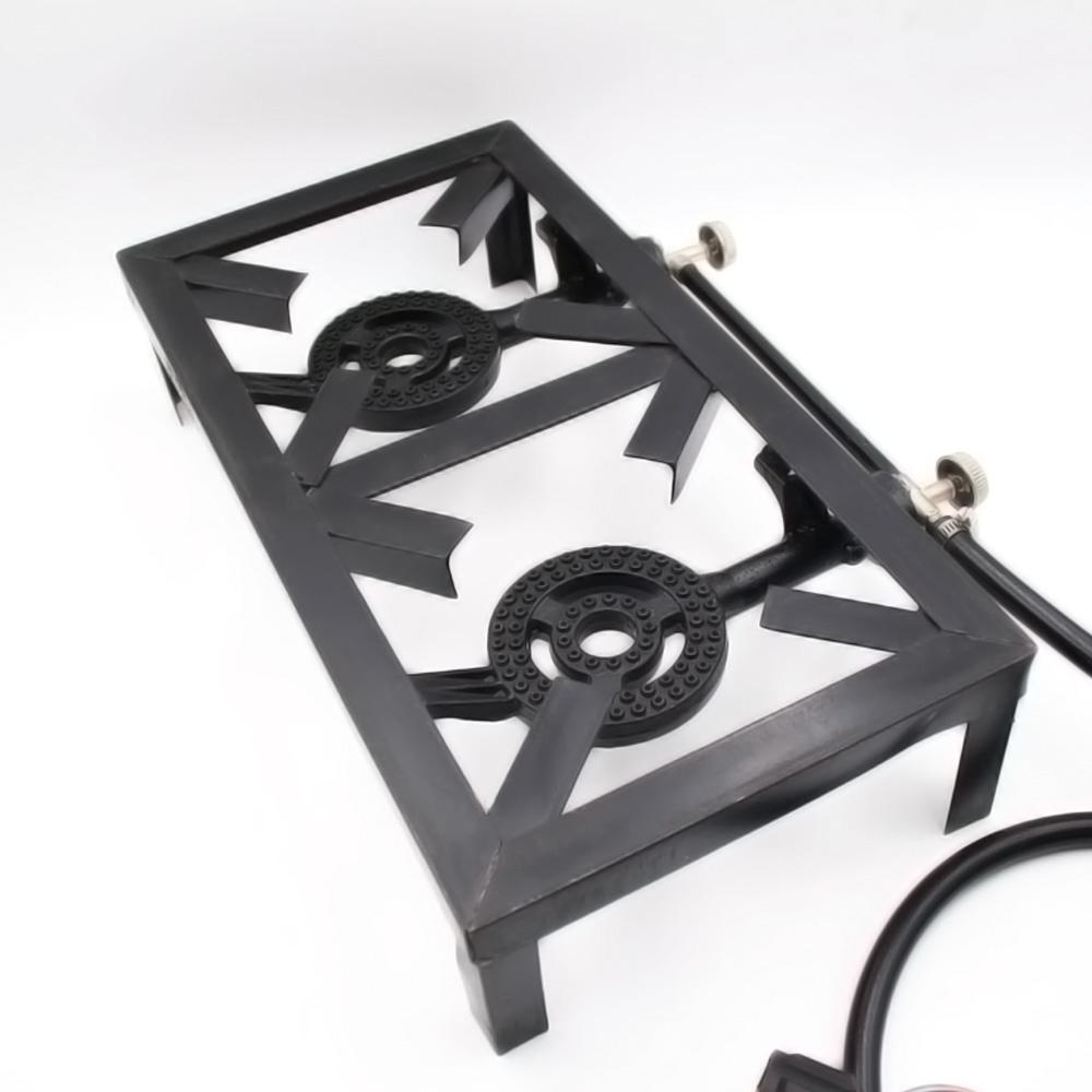 Outdoor Propane Gas Burner Double Cast Iron Stove for Patio Camping BBQ Cooking (US Standard)
