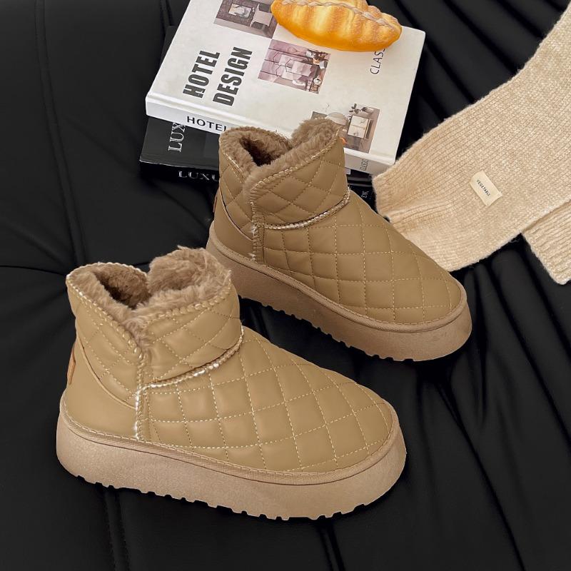 Мода 2024 года, новые женские зимние сапоги, зимние теплые плюшевые сапоги, женская повседневная обувь до щиколотки на толстой подошве, женская обувь