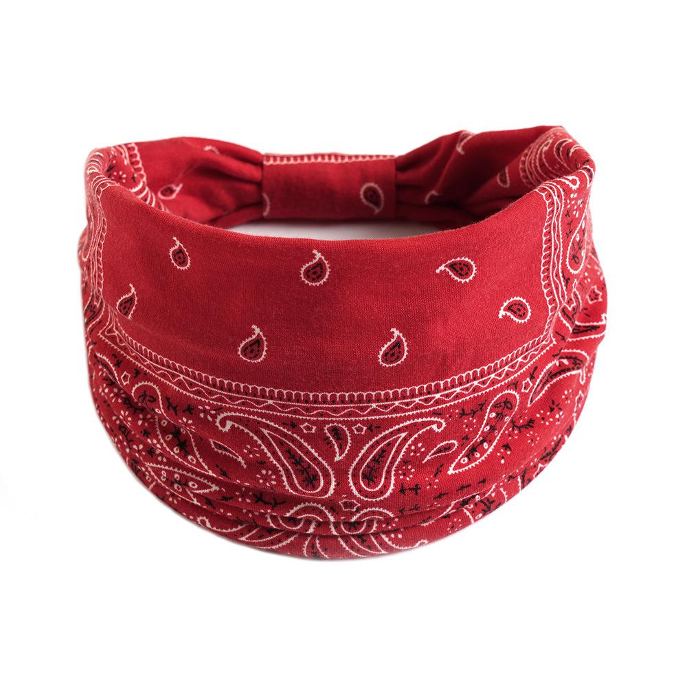 New Boho Cotton Wide Headband for Women Cashew Leopard Flower Print Turban Headwrap Knot Hairband Bandana Girls Hair Accessories