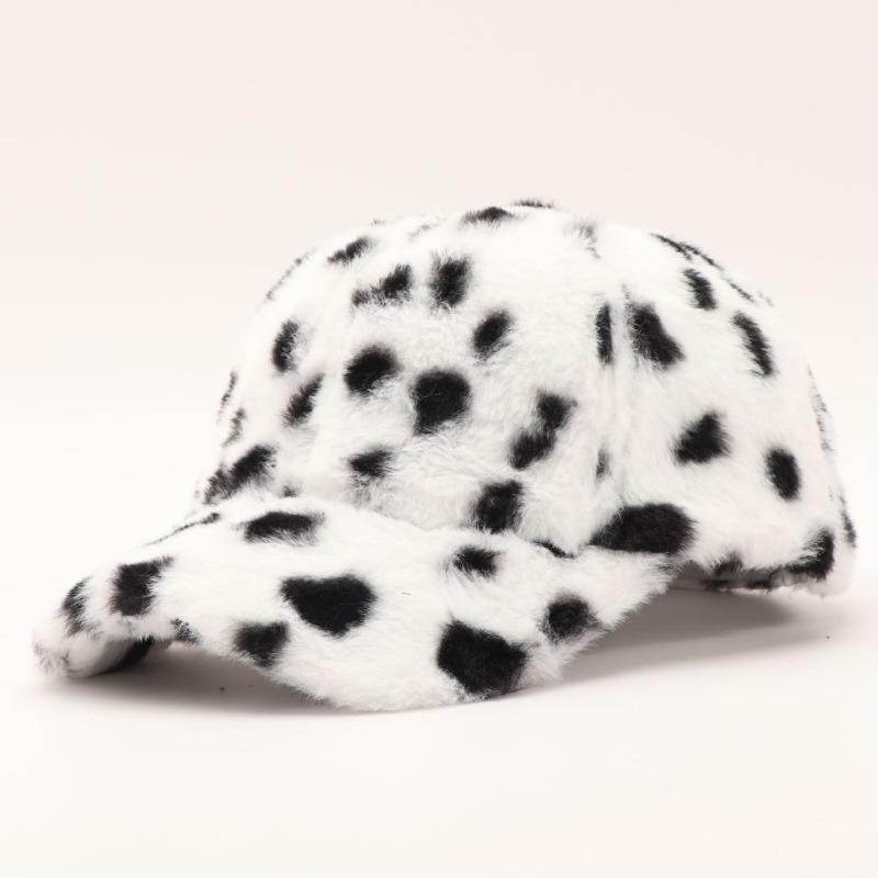Winter Warm Plush Leopard Print Adjustable Baseball Cap