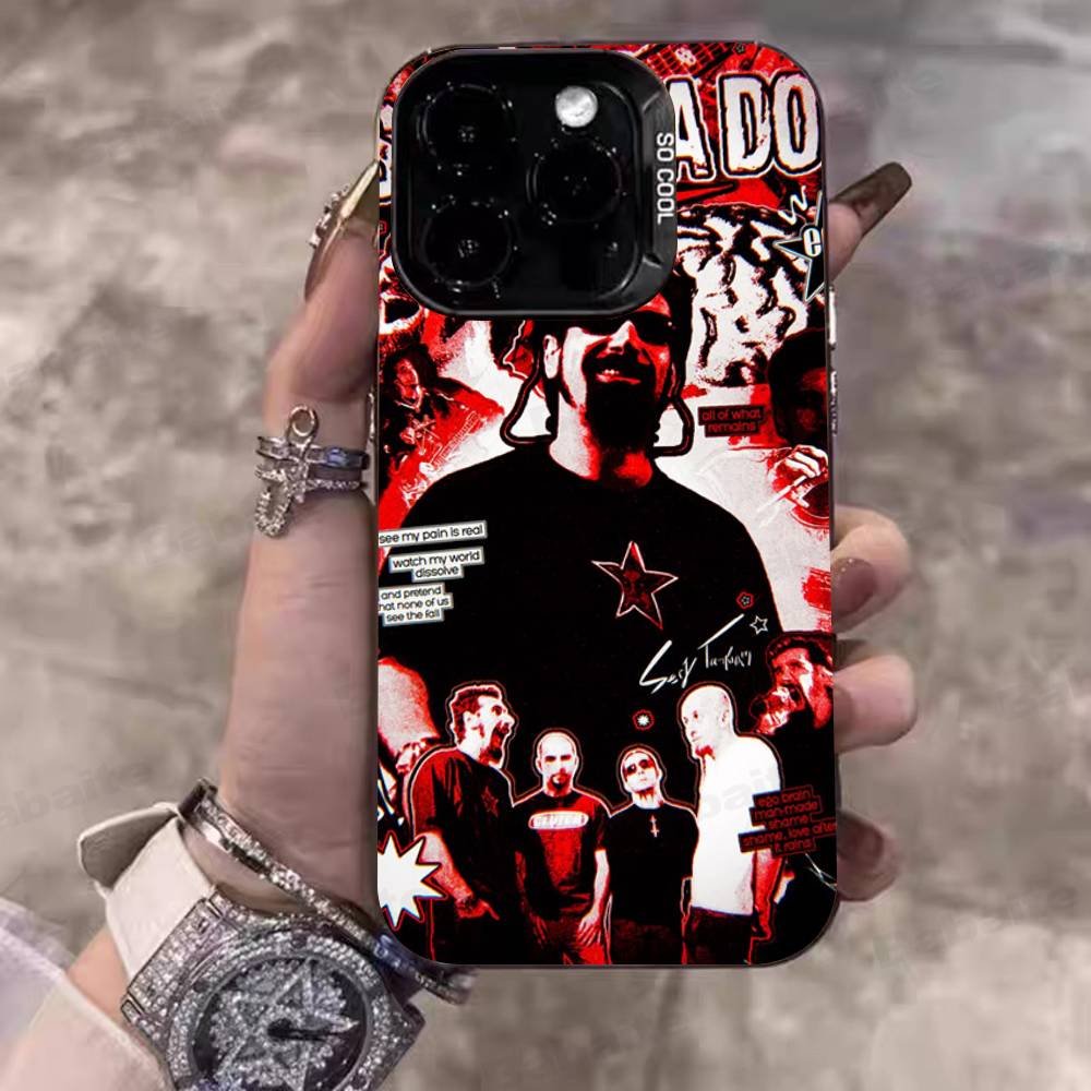 Металлический ремешок System Of A Down Для IPhone 17 16 15 14 13 12 11 Pro Max Plus Матовый цветной задний чехол для телефона