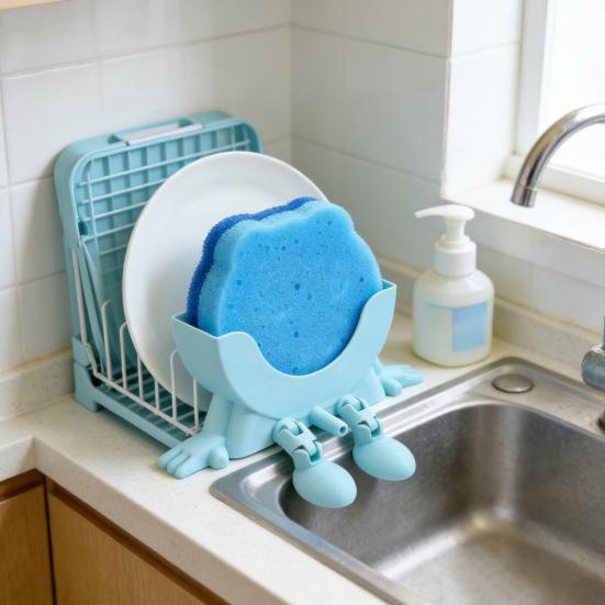 Держатель для губки, напечатанный на 3D-принтере, с дренажными ножками, подставка для губки для ванной, кухни, раковины, столешницы, многофункциональный органайзер для губок, полка для хранения