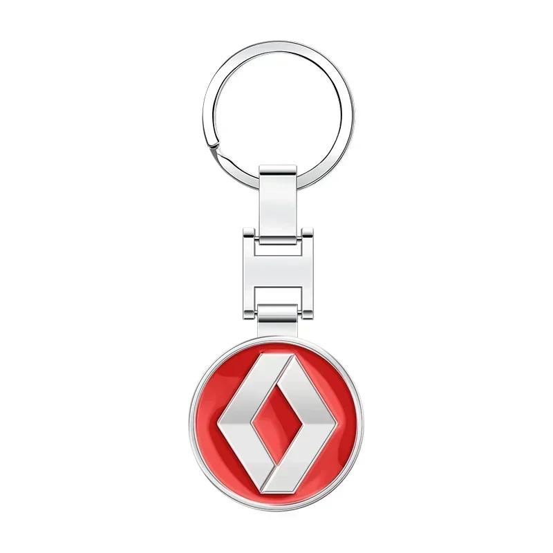 2026 Hot For Renault Interior Stickers 1pcs Metal Car Styling Steel Keychain Key Ring Auto Accessories For Renault RS Koleos Cap