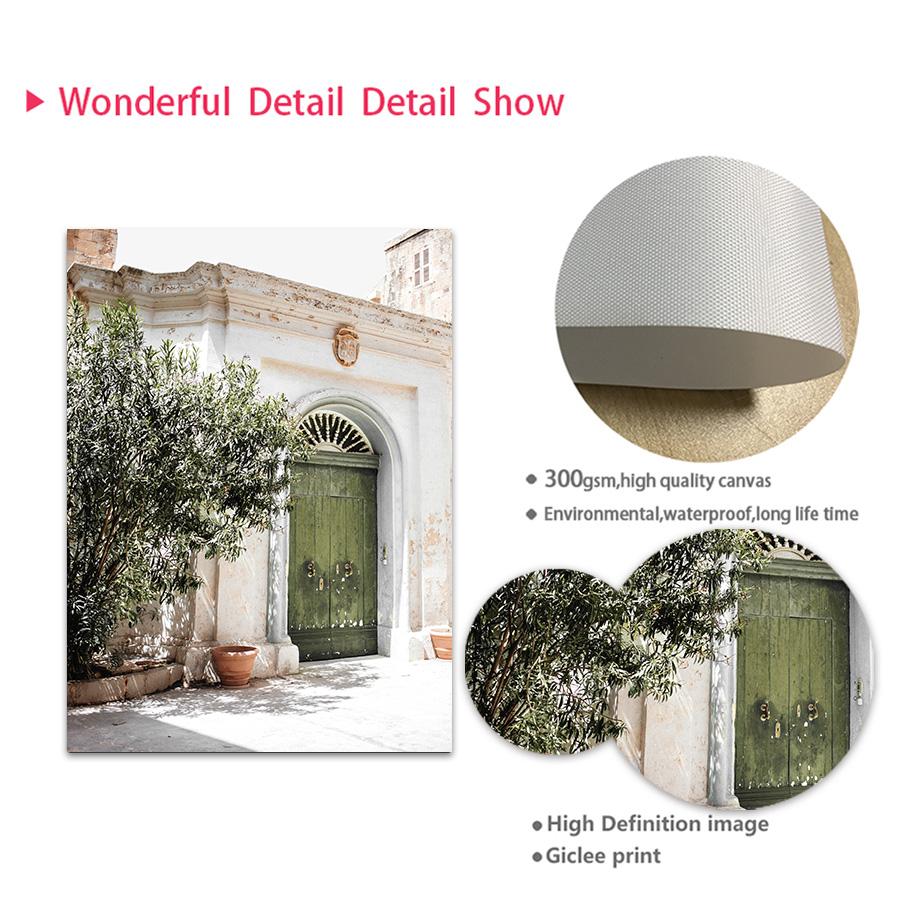 Зеленые графические формы, двери, листья монстеры, цитаты, настенная живопись на холсте, постеры и принты, настенные панно для декора гостиной