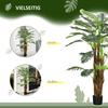 Artificial Palm Tree, 1.6 m, Realistic Branches, Decorative Plant, Plastic, with Pot, Brown+Green