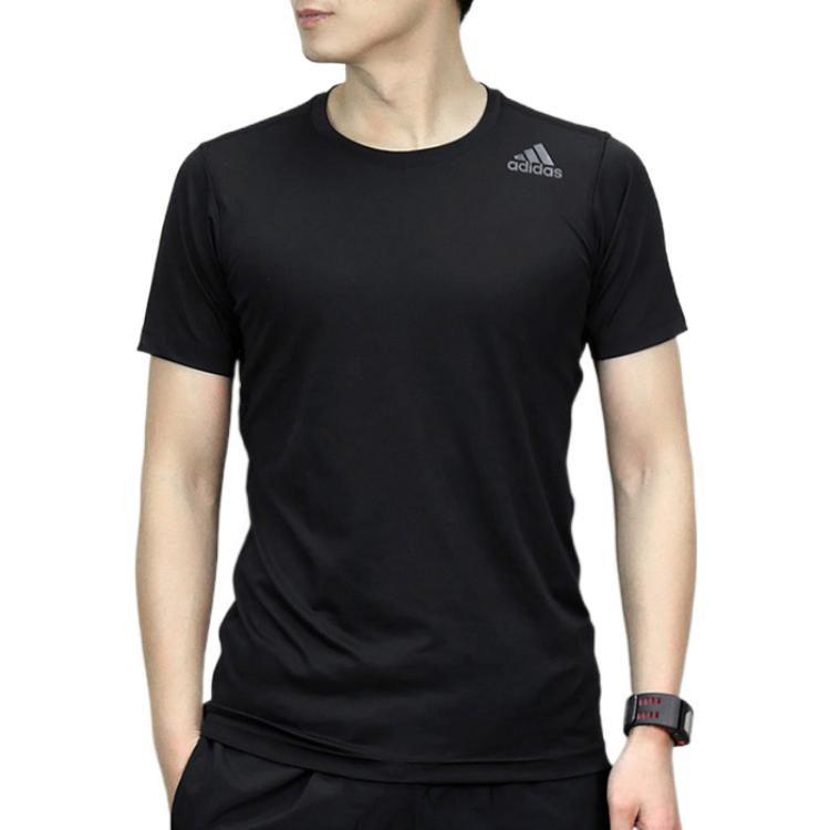 adidas Футболки Мужские Черные С Круглым Вырезом Умеренный Прямой Крой CE0876