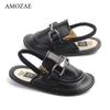 Baby Boys Girls Fashion PU Leather Sandals Baby Shoes Summer Retro Infant Slippers Soft Bottom Shoes Anti-Slip Shoes For Newborn