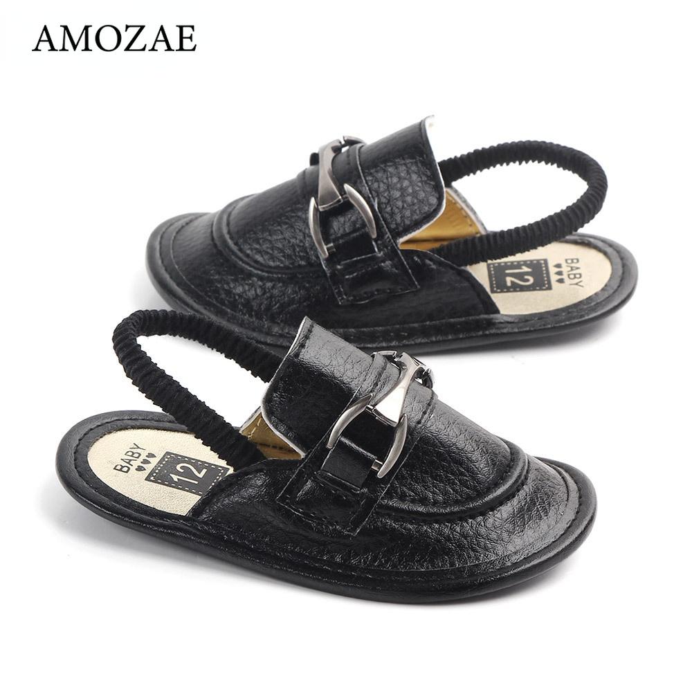 Baby Boys Girls Fashion PU Leather Sandals Baby Shoes Summer Retro Infant Slippers Soft Bottom Shoes Anti-Slip Shoes For Newborn