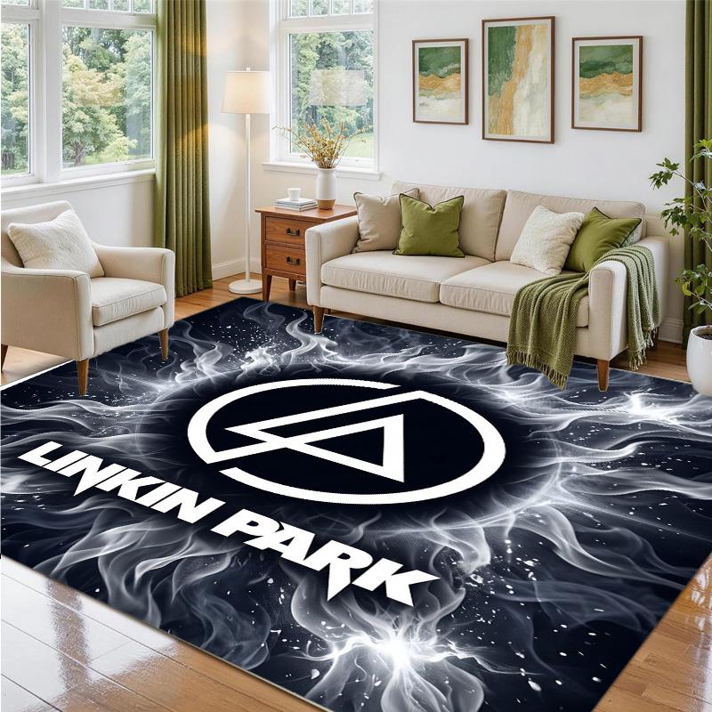 Linkin Park Design Crystal Velvet Rug Soft Decorative Mat for Bedroom Entrance