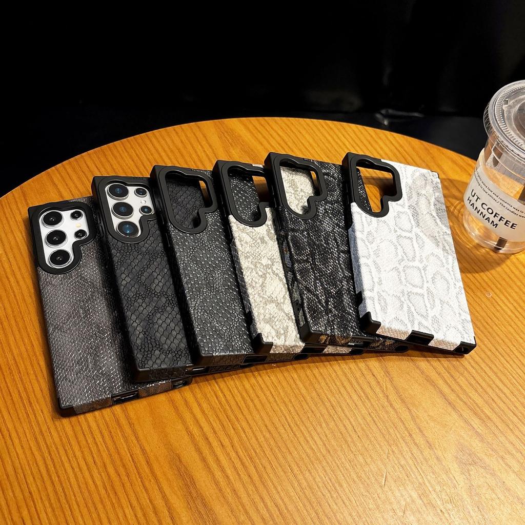 Samsung S25ultra Браслет-подставка S24 Узор змеиной кожи S23ultra Встроенная магнитная присоска Чехол для телефона