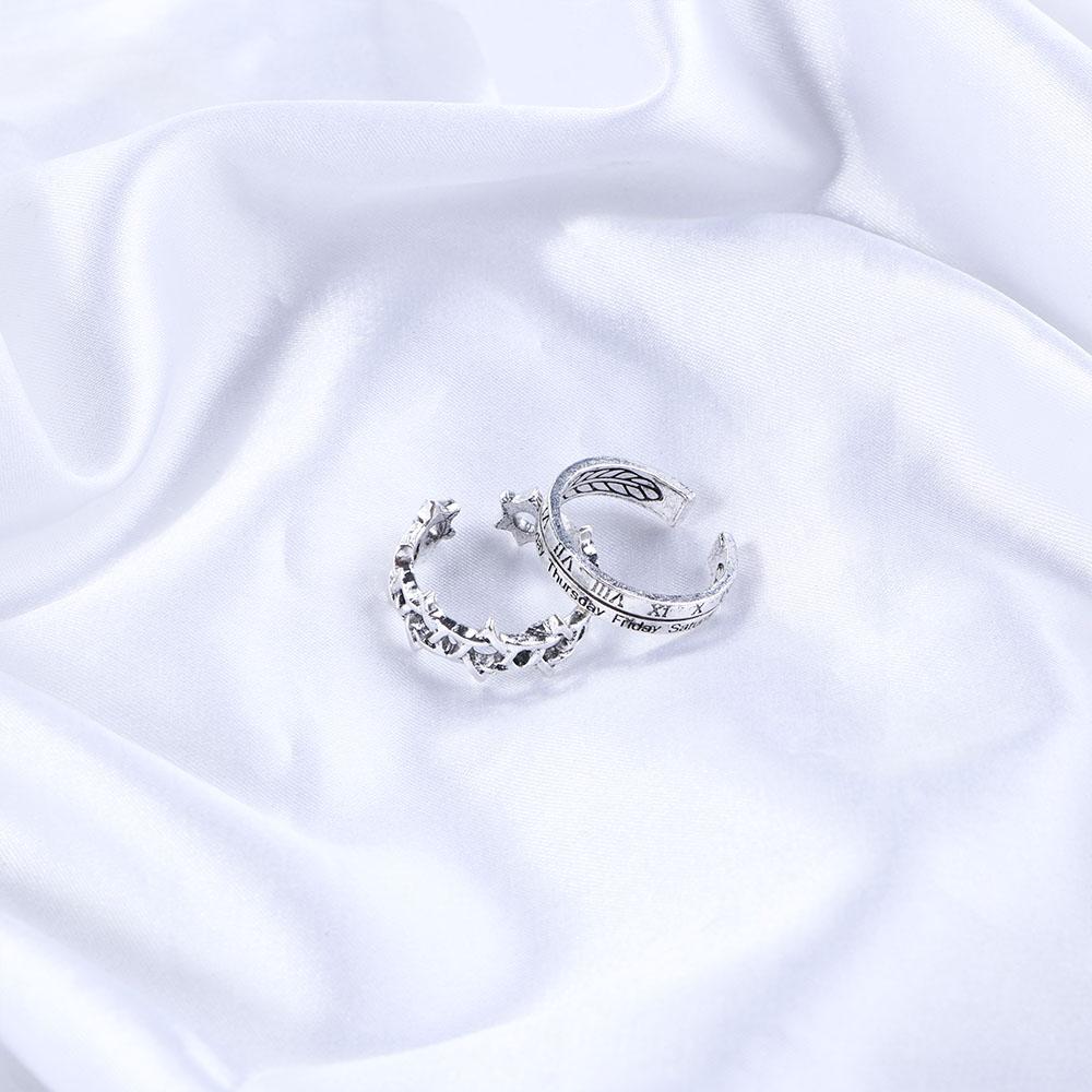 Хип-хоп кольцо для пары с римскими цифрами, открытое регулируемое кольцо, женское кольцо на палец, кольцо в корейском стиле