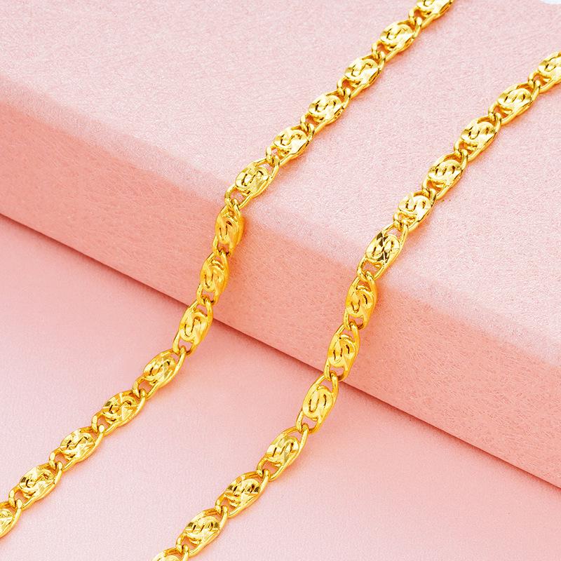 Ожерелье с золотым покрытием из вьетнамского песка, европейская/японская цепочка с ключицами