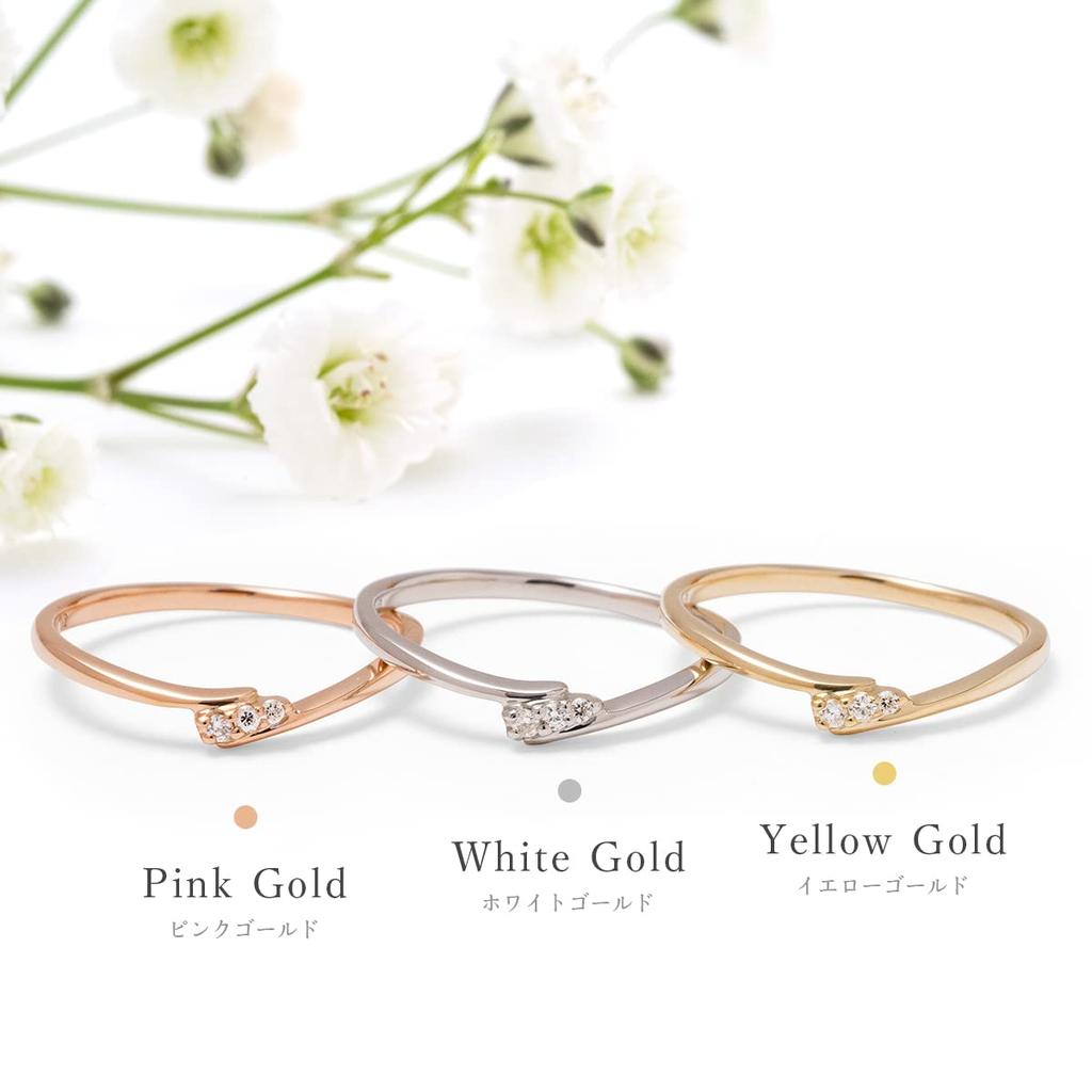 LEGAN White Gold Diamond Size K10WG Wedding Band Natural Diamond Made in Japan Ring, 15, Ring, Women's,