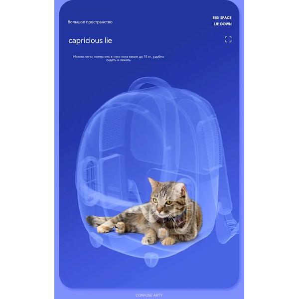 Portable Cat Backpack Carrier with Space Capsule, Breathable Large Capacity Pet Backpack for Outdoor Summer Travel