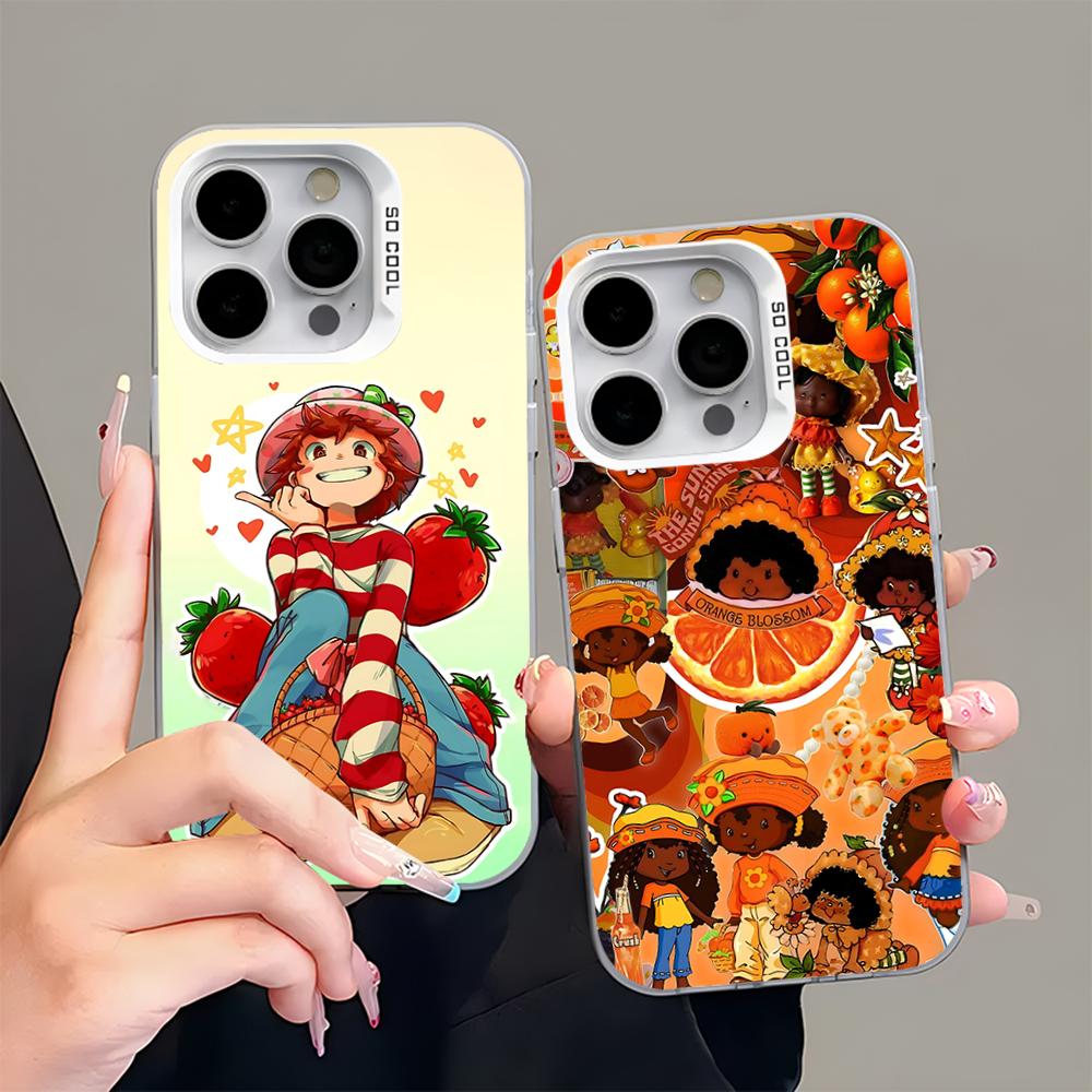 S-Strawberry Pink S-Shortcakes Phone Case For iPhone 16,15,14,13,12,11,Pro,Max,Plus,Mini,XS,SE Anti Fall Gray White Matte Bumper