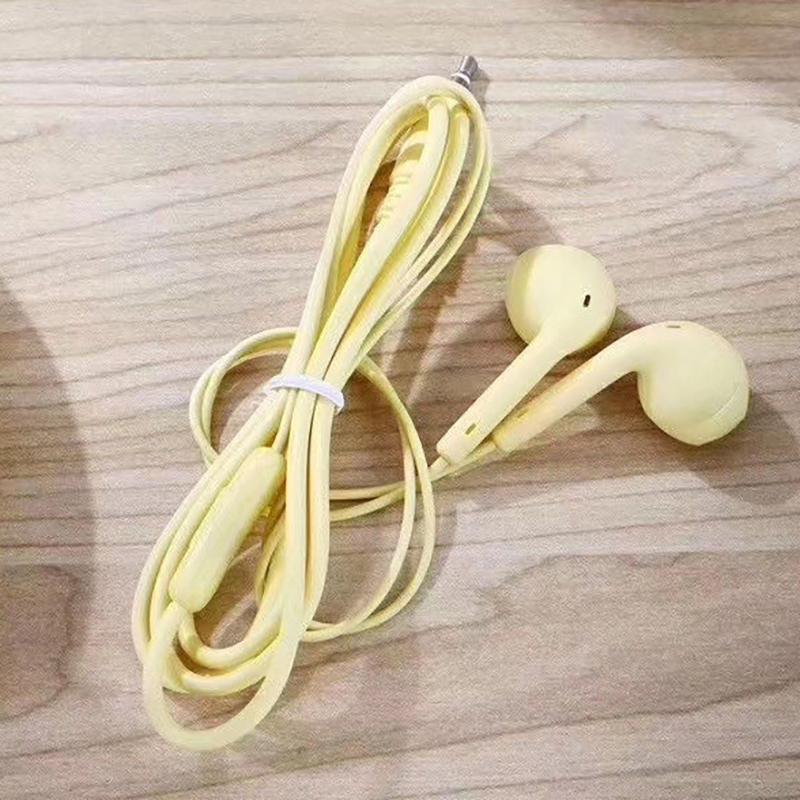 3,5-миллиметровый разъем Candy Color Macaron Проводная гарнитура-вкладыш с микрофоном для музыкальных звонков Студенческая деловая простая проводная гарнитура унисекс