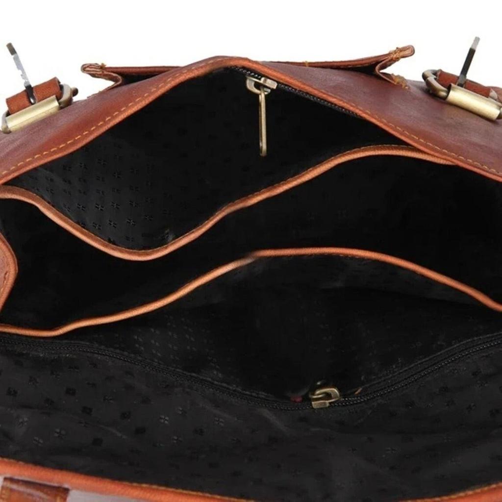 2 Side Pouch Motorcycle Brown Leather Saddle Panniers Saddlebags Bag New Handmade