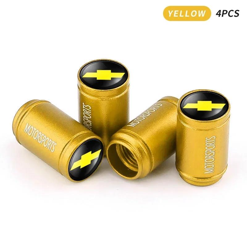 4pcs Car Tire Valve Wheel Tyre Air Valve Dust Covers Stem Caps For Chevrolet Silverado Impala Malibu Cruze Camaro Blazer Spark XK2