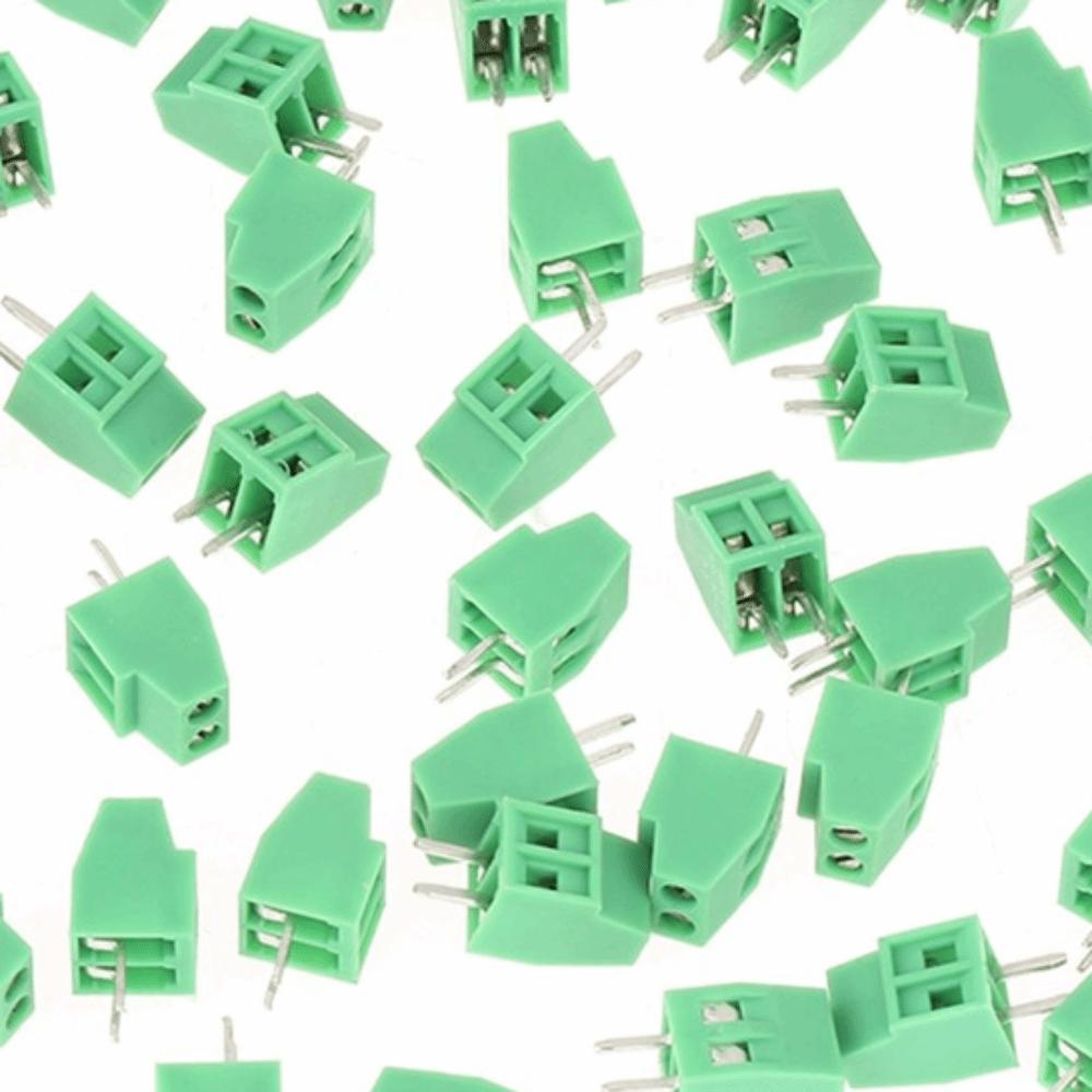 20PCS 2.54mm Pitch 2 Pin Terminal Block Green Terminal Connector  Electrical Connections