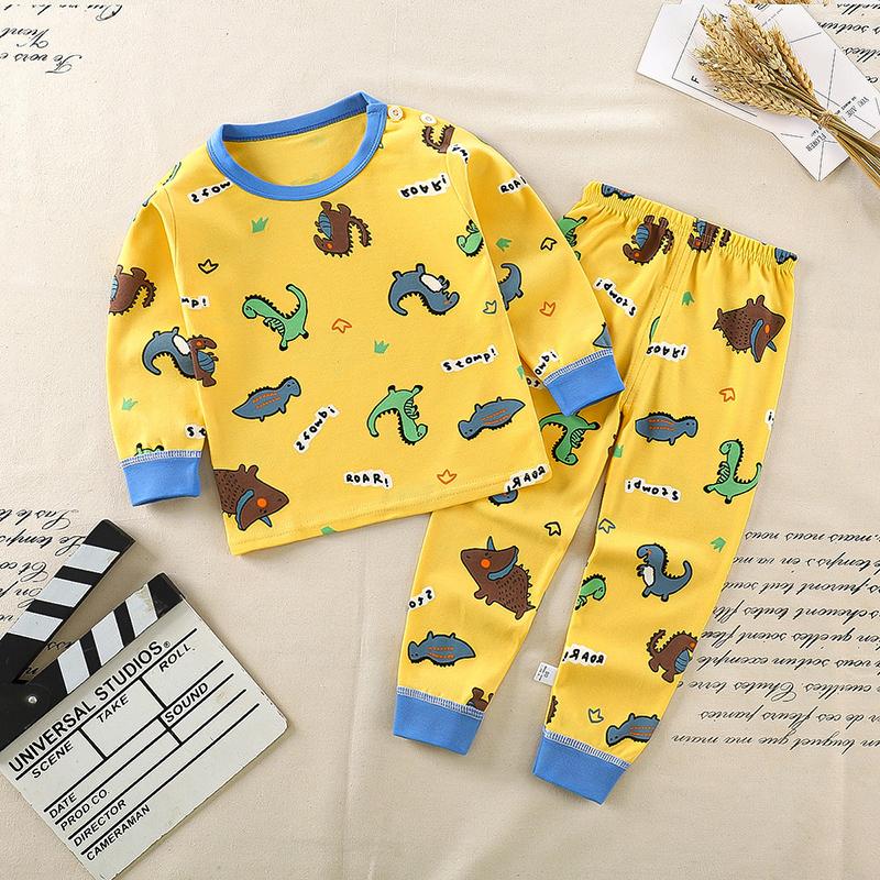 Winter Kids Long Sleeve O Neck T Shirt Pants Set Casual Baggy 2pcs Suit Cotton Cartoon Printes Outfit