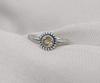 Citrine 925 Sterling Silver Ring: Floral Beaded Boho Gemstone Jewelry