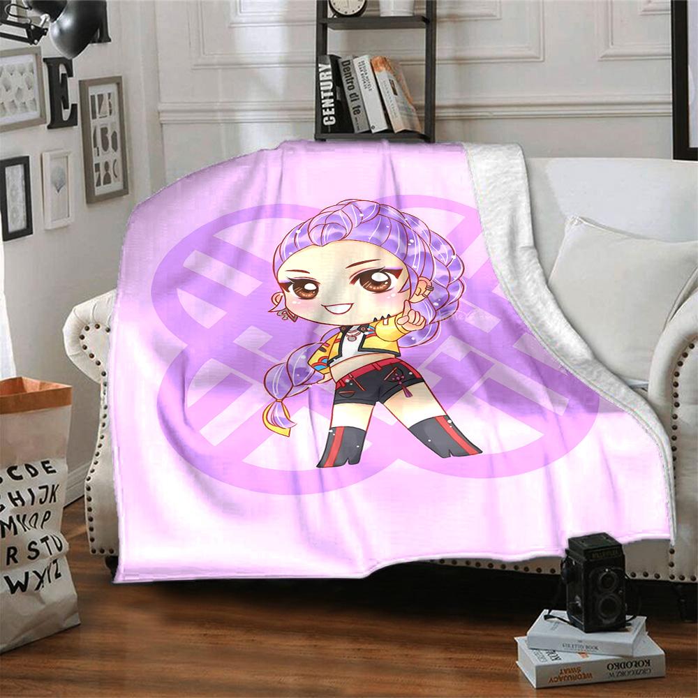 K‑pop Huntrix Blanket Soft & Cozy Great for Picnics Sofa Office Chair All-Season Use Playful Design Perfect Gift for Relatives and Friends