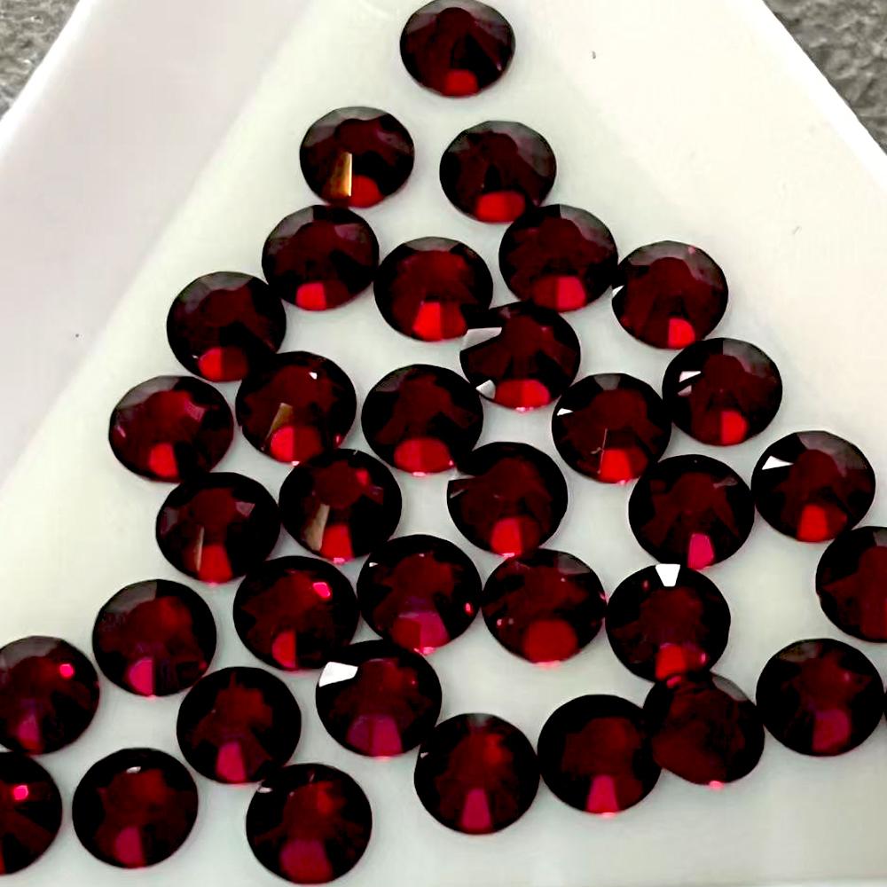 German Glue 12 Facets SS6 SS10 Candy apple Crystal Strass Light Siam Hot Fix Rhinestones for Bow Ties Har Clips Etc