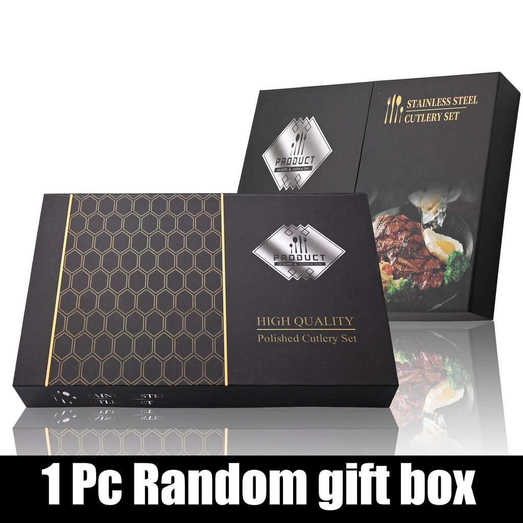 24 шт. набор столовой посуды с подарочной коробкой, нож, вилка, ложка, ужин, набор столовых приборов, посуда из нержавеющей стали, столовое серебро, еда, кухня