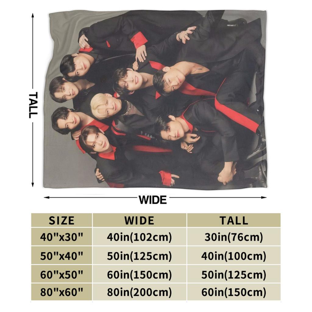 Kpop A-AteezS Blanket Soft Comfortable Plush Bedding Throws For Girls Boys Outdoor Flannel Bedspread Bed Cover