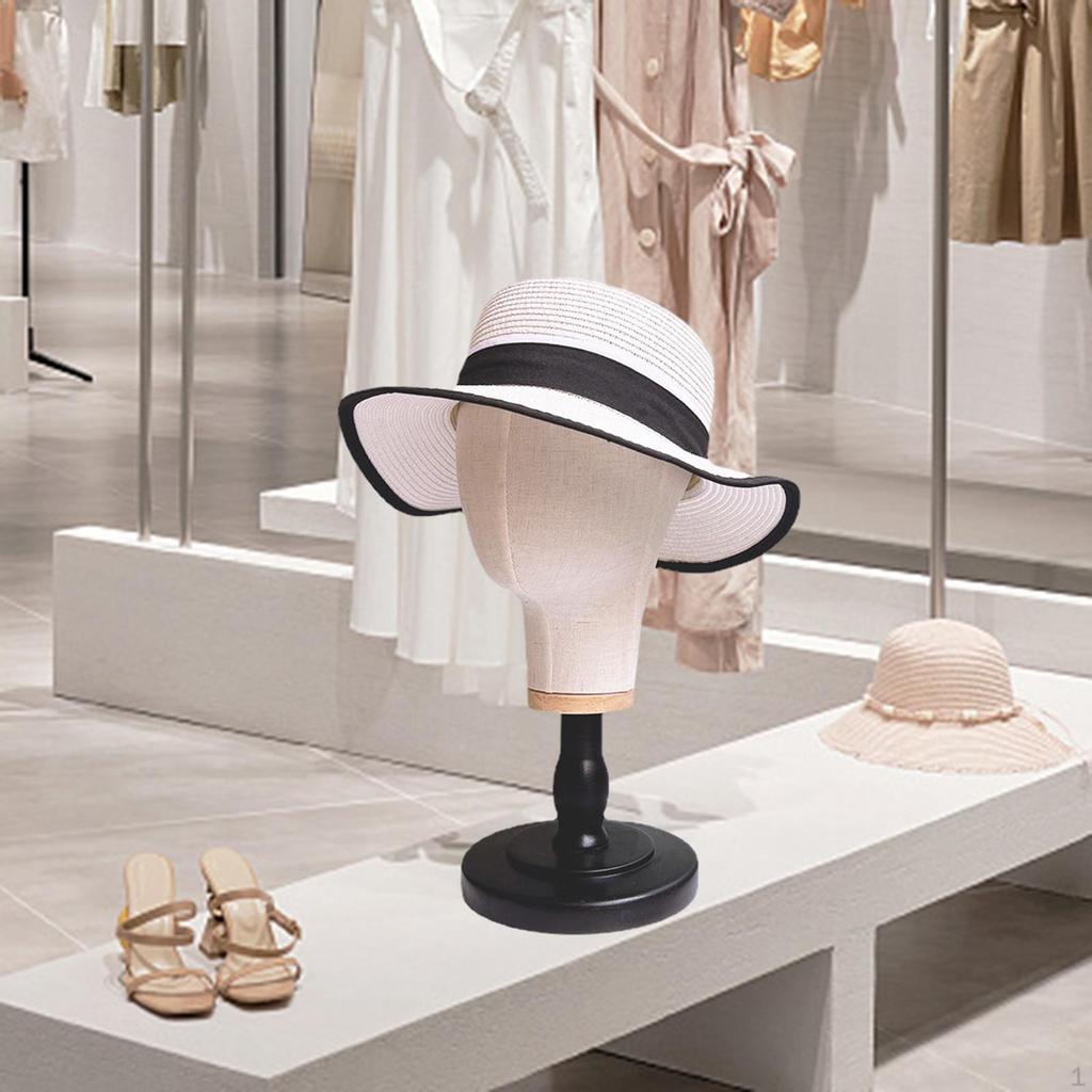 Canvas Mannequin Head Hat Display Multipurpose Manikin Model Wig for Headset