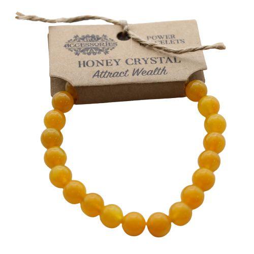Honey Crystal Beaded Stretch Bracelet 8mm