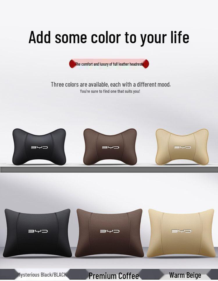 Совместимо с новой автомобильной подушкой для шеи и поясничной опорой BYD для моделей Qin, Song Plus Dmi, Han, Tang, Yuan EV и Dolphin Seal