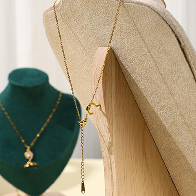 1PC Portrait Model Jewelry Stand Dresser and Window Beige Green Necklaces Portrait Necklace Holder Gift 2 Colors