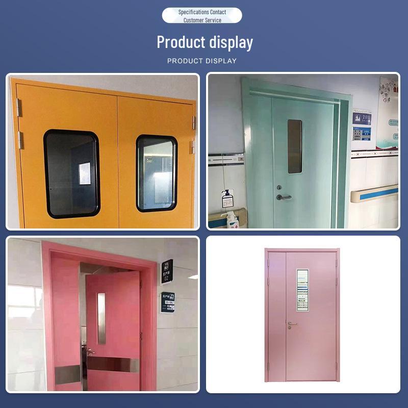 Steel Double Leaf Airtight Fireproof Door for Hospitals and Dust-Free Workshops