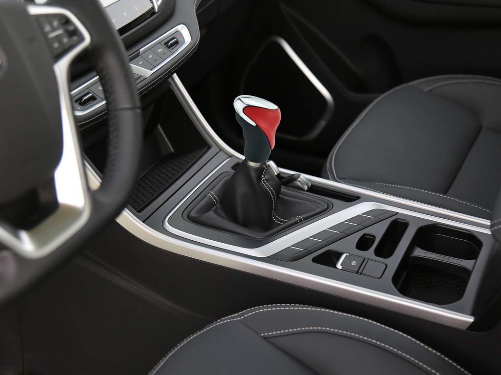 Abfer PU Shift Knob Shift Knob Replacement Universal Auto Parts Manual Car (Black and Red)