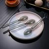 ZISIZ Disposable Black Dessert Fork Spoon