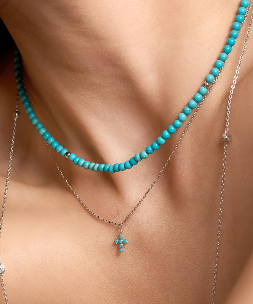Колье с бирюзовыми бусинами Lloyd Turquoise Timeless Llnb60143B
