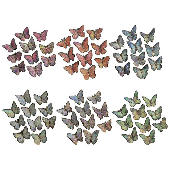 10 шт. Голографические наклейки-бабочки Водонепроницаемые ПЭТ-наклейки для ноутбуков, бутылок для воды, чехлов для телефонов, DIY-поделок, скрапбуков, журналов, винтажный богемный декор