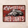 Tin Sign No Red Lights, Metal, 20x30cm