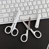 Чисто-белые канцелярские ножницы Ручной работы с крышкой Детские ножницы Защитный инструмент для резки бумаги из нержавеющей стали Детский сад