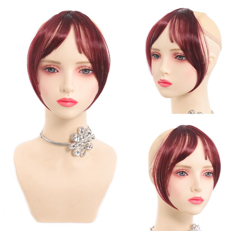 Синтетический парик с французской 3D-челкой и натуральной бесшовной челкой посередине, а также натуральной челкой в виде восьми прядей для женщин.