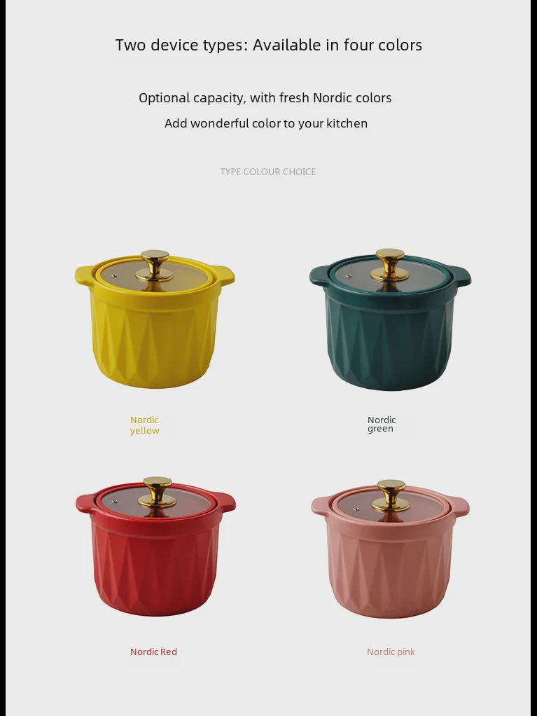 Современная простая матовая глазурь из керамики - жаропрочная, креативная кастрюля для тушения