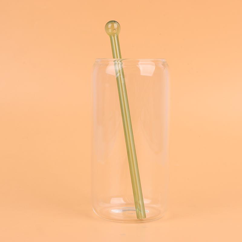 19Cm Long Round Head Glass Straw Eco Friendly Reusable Drinking Straws For Milkshake Smoothies Cocktails Bar Home Accessories