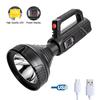 Powerful 10W LED Flashlight USB Rechargeable Torch Outdoor Waterproof Portable Camping Spotlights Built-in 18650 Lithium Battery