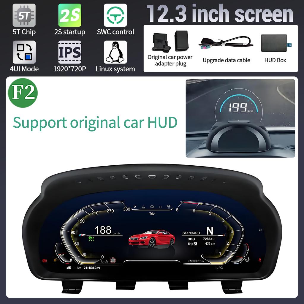 12,3-дюймовый ЖК-дисплей приборной панели автомобиля цифровой приборный кластер экран приборной панели для BMW X6 F16 (2014-2018) Система NBT EVO LINUX