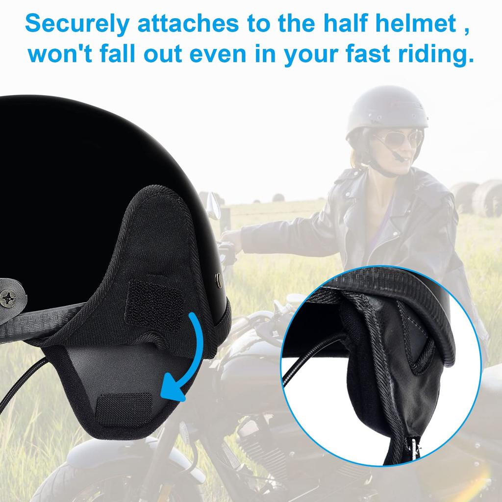 Generturbo Half Helmet Ear Pads Speaker Pocket, 1/2 Motorcycle Helmet Ear Covers for CardoPacktalk Edge Helmet Accessories - Great for reducing w