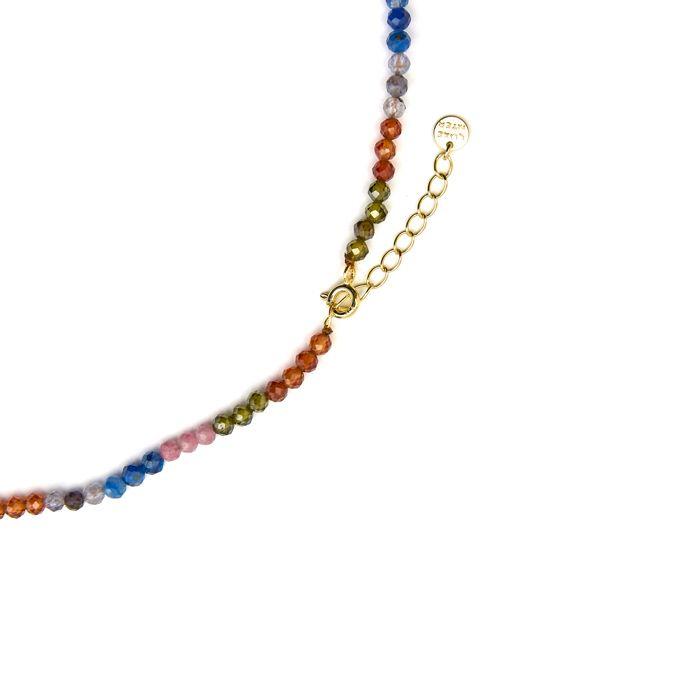 Collier Luxenter en argent 925 et finition on or 18 carats avec cristaux multicolores - Ufore