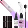 UV Hair Extension Kit: 30g Fast-Curing Glue + 30ml Remover & Eye Shields | Waterproof Seamless Bonds | Complete Salon & Home System